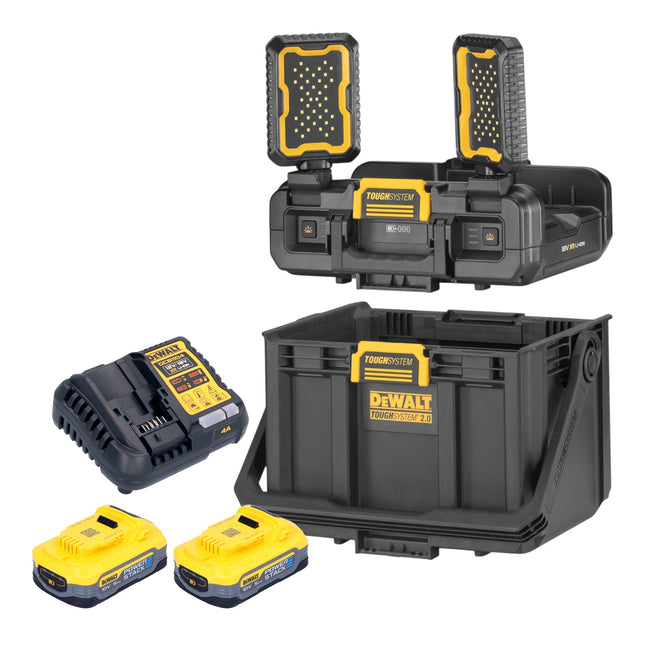 DeWalt DWST08061 1 Werkzeugbox mit integrierten Leuchten 395 x 352 x 255 mm ToughSystem 2 0 2x Powerstack Akku 5 0 Ah Ladegeraet 0 - toolbrothers