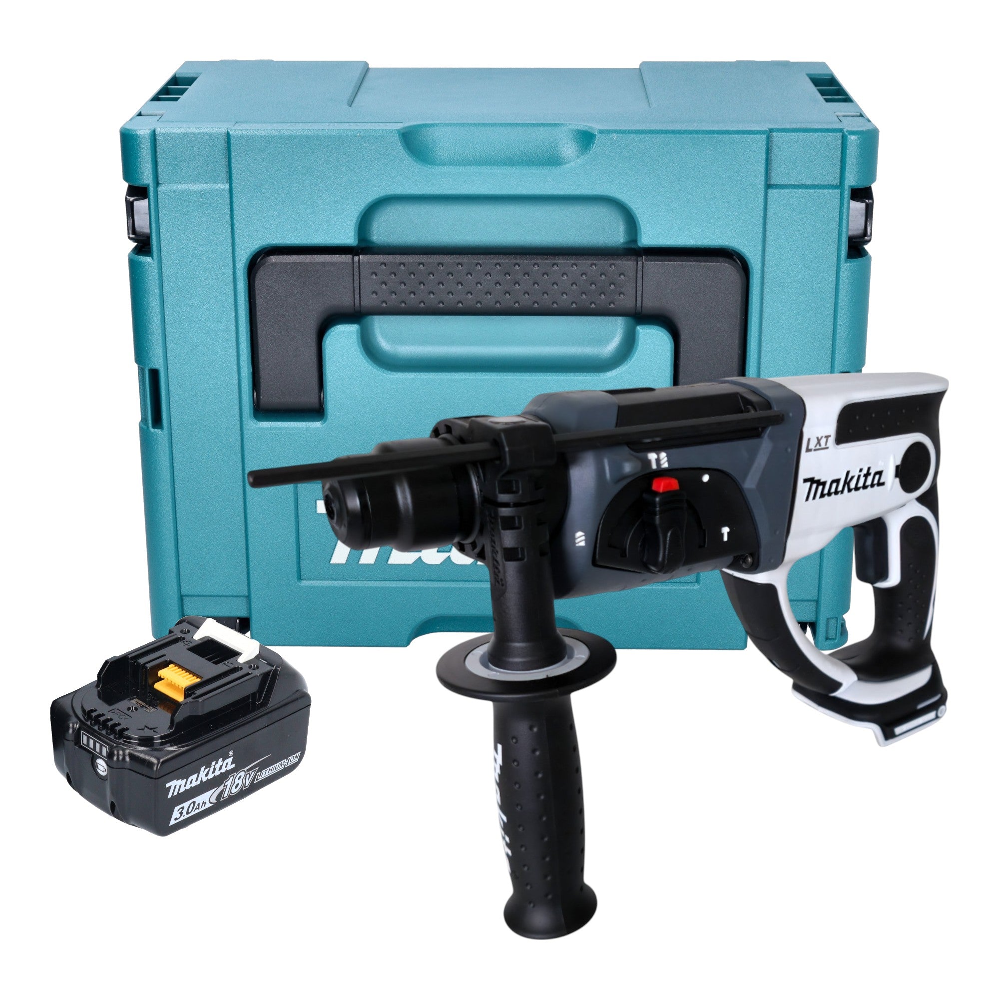 Makita DHR 202 F1JW Akku Bohrhammer 18 V 20 mm 2 0 J weiss 1x Akku 3 0 Ah Makpac ohne Ladegeraet 0 - toolbrothers