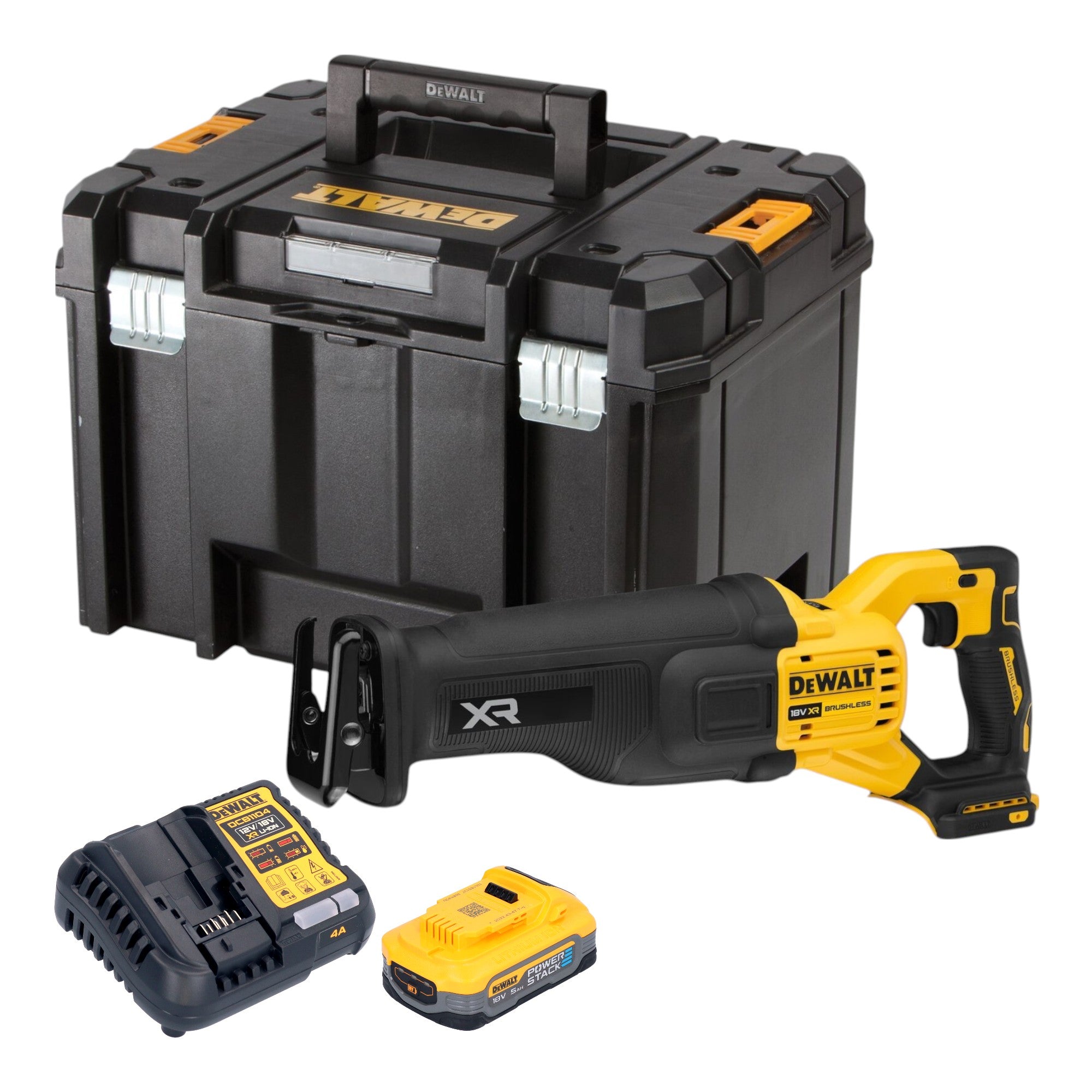 DeWalt DCS 386 H1T Akku Saebelsaege 18 V Brushless 1x Powerstack Akku 5 0 Ah Ladegeraet TSTAK 0 - toolbrothers