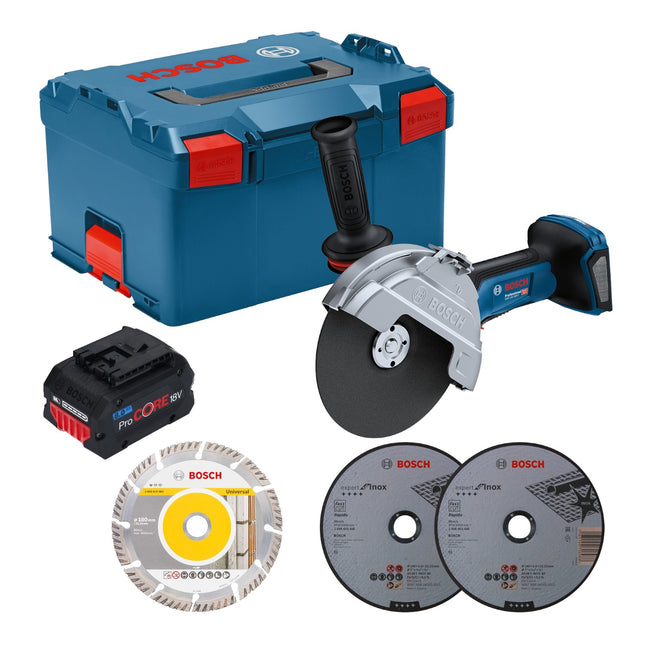 Bosch GWS 18V 180 P Professional Akku Winkelschleifer 18 V 180 mm Brushless 1x ProCORE Akku 8 0 Ah L Boxx ohne Ladegeraet 0 - toolbrothers