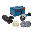 Bosch GWS 18V 180 P Professional Akku Winkelschleifer 18 V 180 mm Brushless 2x ProCORE Akku 8 0 Ah Ladegeraet L Boxx 0 - toolbrothers