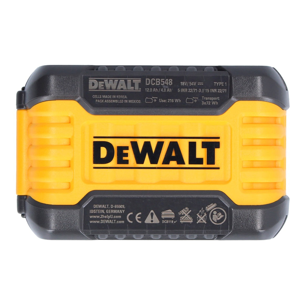 DeWalt DCB 548 Y2 2x Akku 18 V 54 V max 12 Ah 12000 mAh Li Ion XR FLEXVOLT mit Ladestandanzeige 2 - toolbrothers