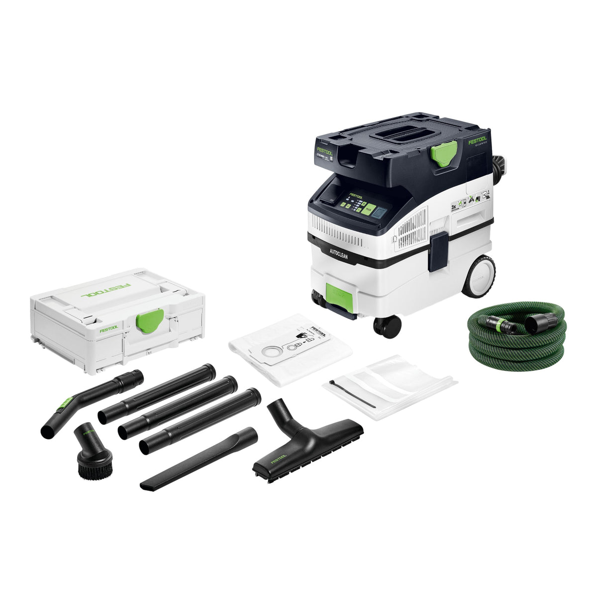 Festool CTM MIDI I AC CLEANTEC Aspirador móvil 1200 W 15 l Clase de polvo M + Kit de limpieza estándar