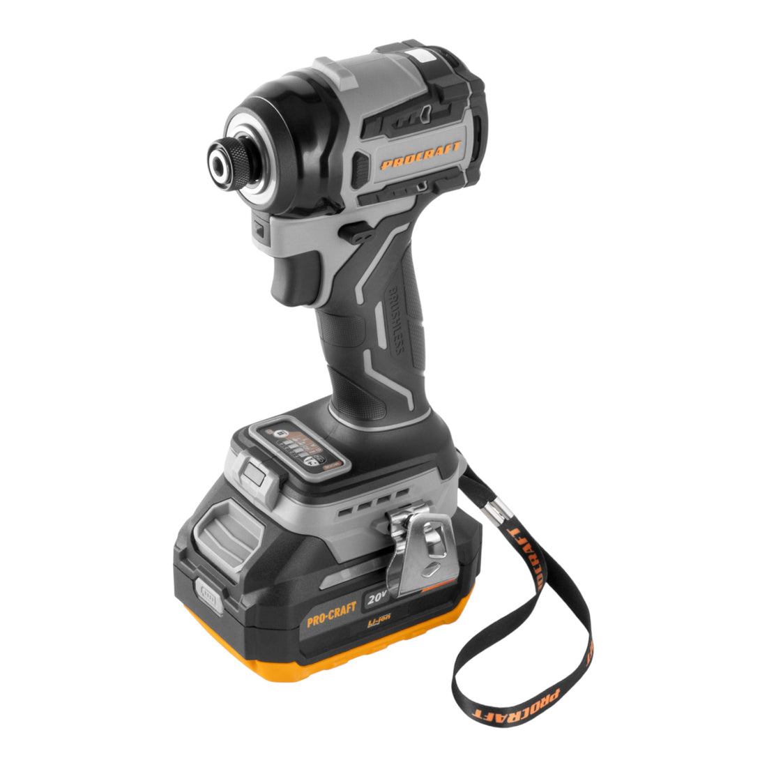 Procraft ID20A-1b Atornillador de impacto a batería 20 V 180 Nm 1/4" + 1 batería 4,0 Ah + cargador + maletín