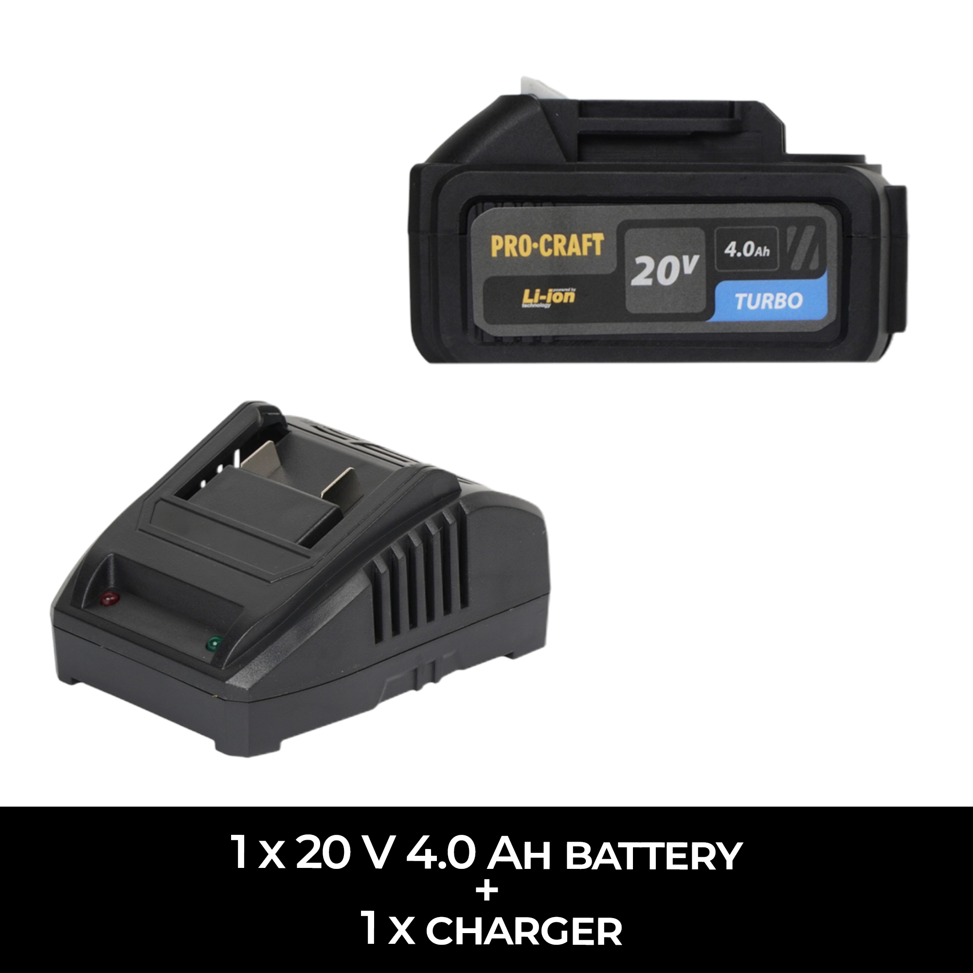 Motosierra a batería Procraft PKA32Li 20 V 203 mm sin escobillas + 1 batería de 4,0 Ah + cargador + maletín