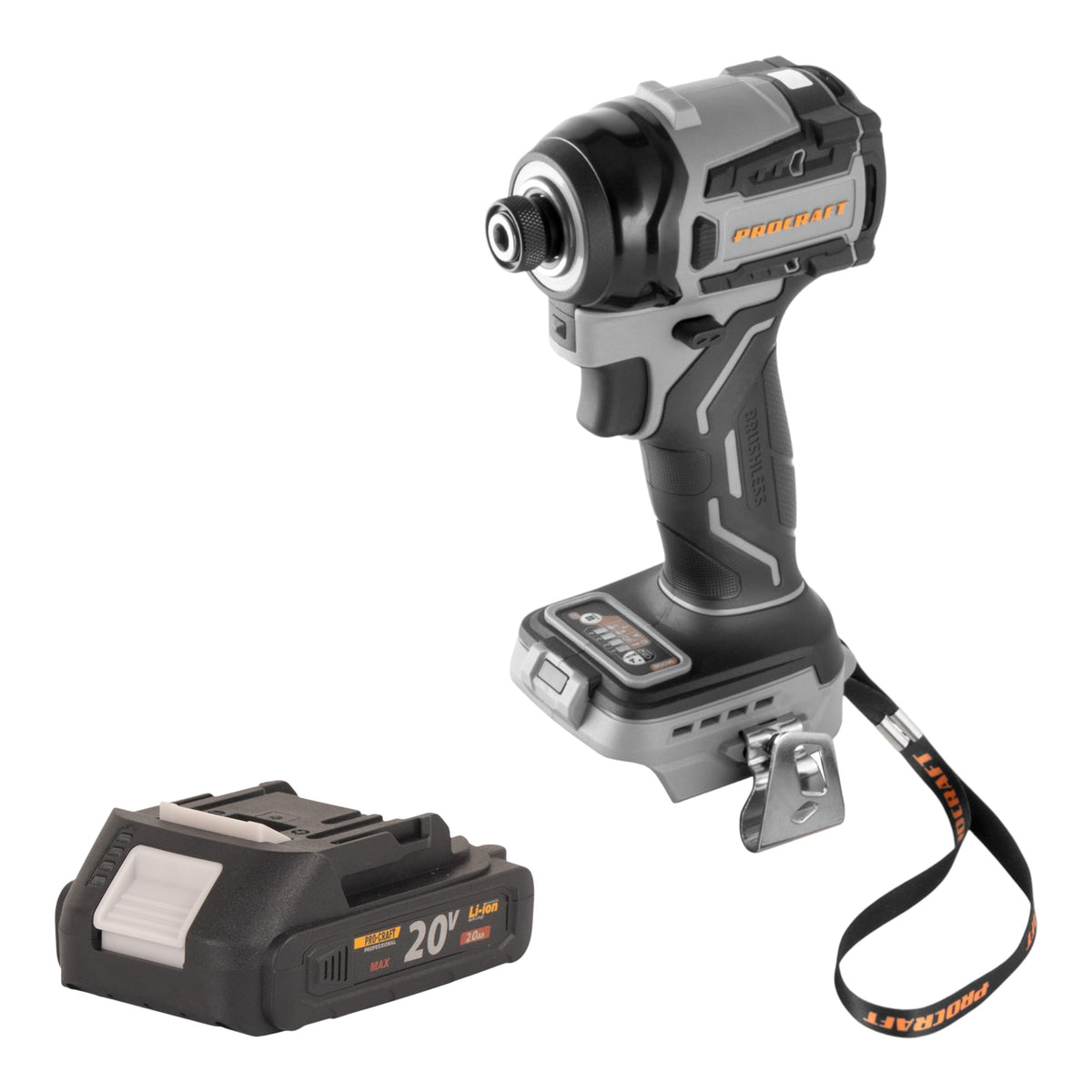 Procraft ID20Abb Atornillador de impacto con batería 20 V 180 Nm 1/4" + 1 batería 2,0 Ah - sin cargador