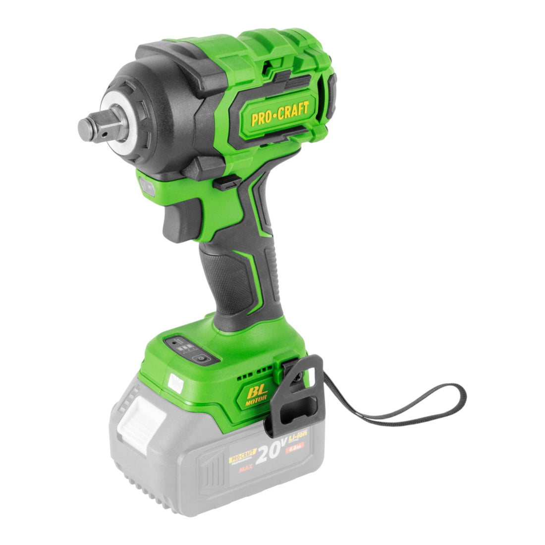 Atornillador de impacto a batería Procraft PWA18bb 20 V 550 Nm 1/2" sin escobillas + 1 batería 2,0 Ah + cargador