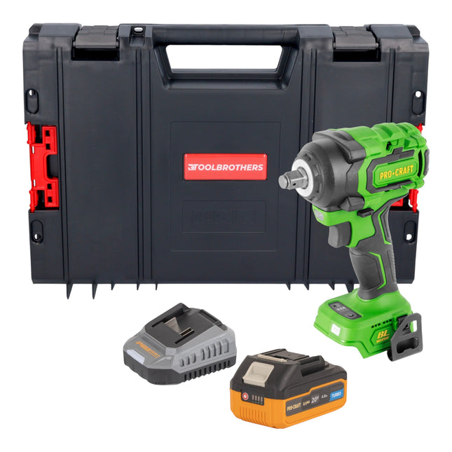 Procraft PWA18bb Akku Schlagschrauber 20 V 550 Nm 1 2 Brushless 1x Akku 4 0 Ah Ladegeraet RHINO Toolcase 0 - toolbrothers