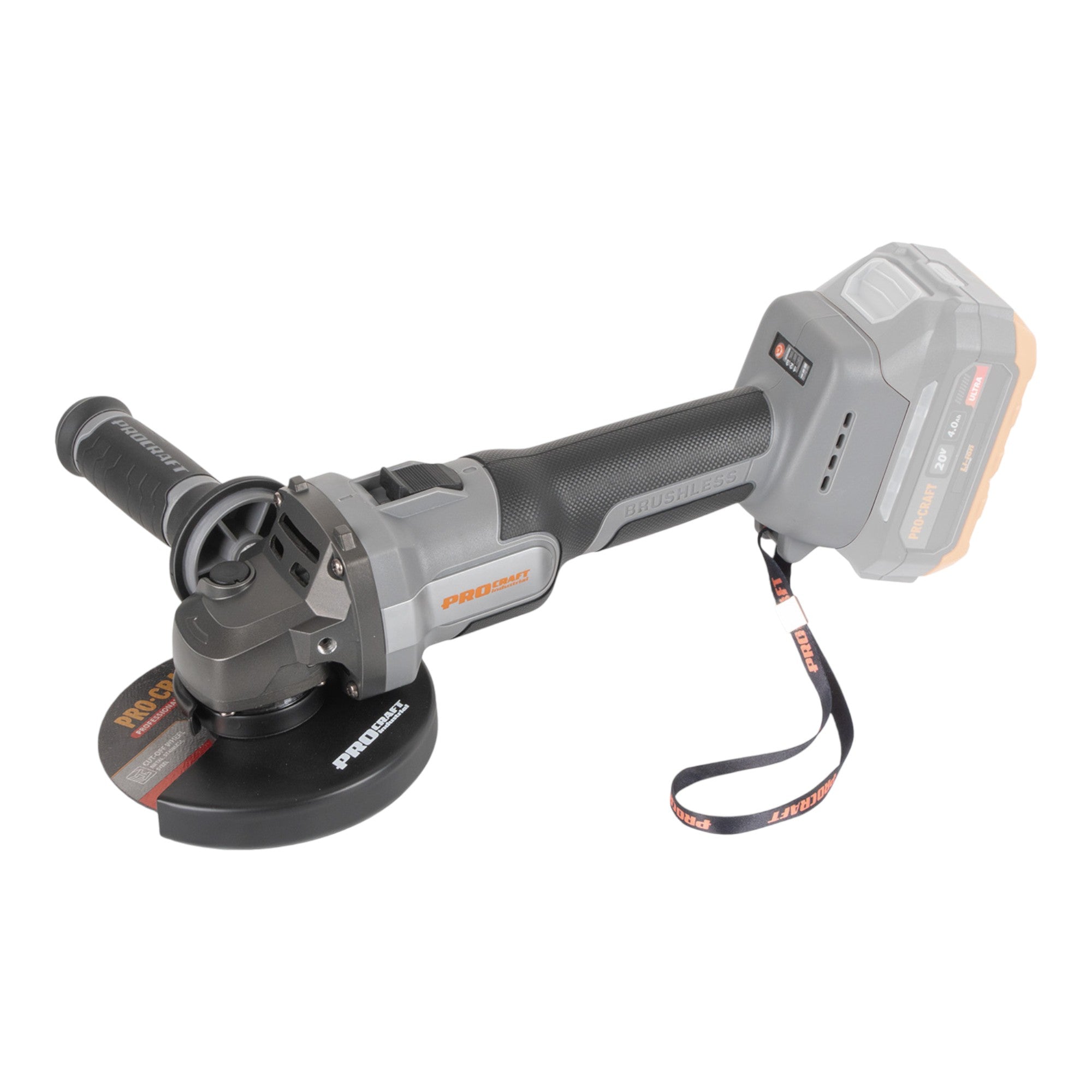 Procraft Industrial AG125Abb Akku Winkelschleifer 20 V 125 mm Brushless 1x Akku 2 0 Ah Ladegeraet RHINO Toolcase 1 - toolbrothers