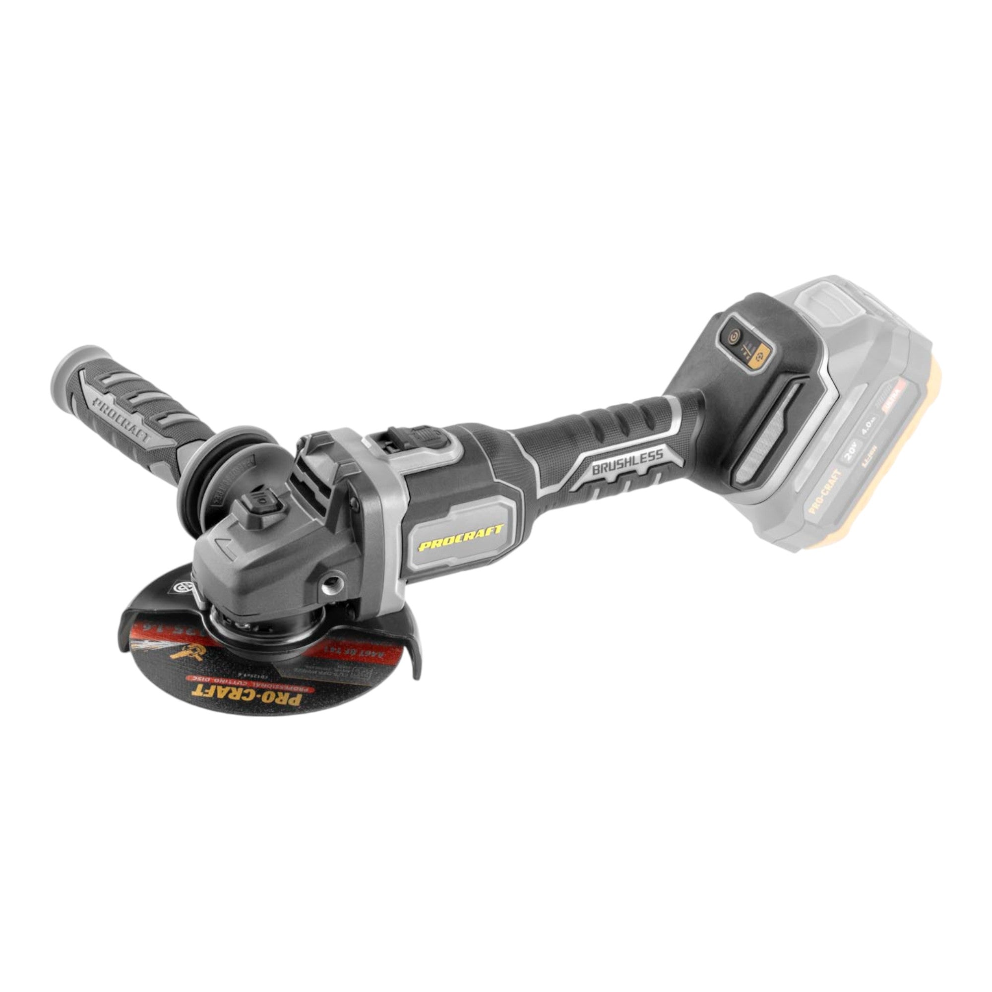 Procraft Industrial AG125Bbb Akku Winkelschleifer 20 V 125 mm Brushless 2x Akku 2 0 Ah Ladegeraet RHINO Toolcase 1 - toolbrothers