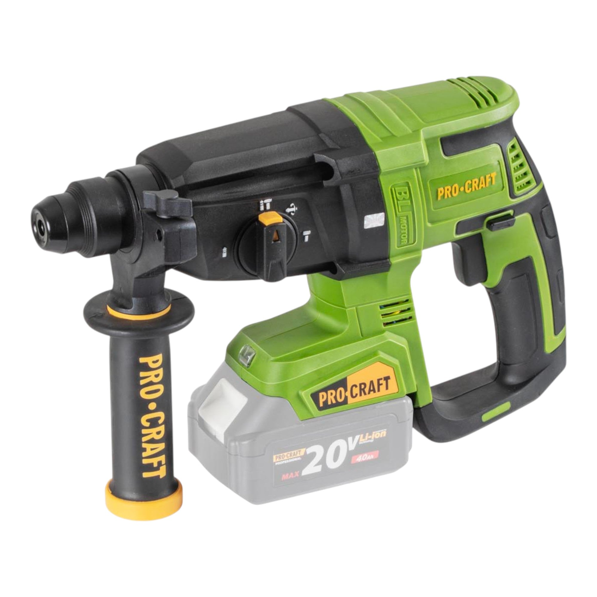 Procraft PHA40bb Akku Bohrhammer 20 V 2 6 J SDS plus Brushless 1x Akku 2 0 Ah Ladegeraet RHINO Toolcase 1 - toolbrothers