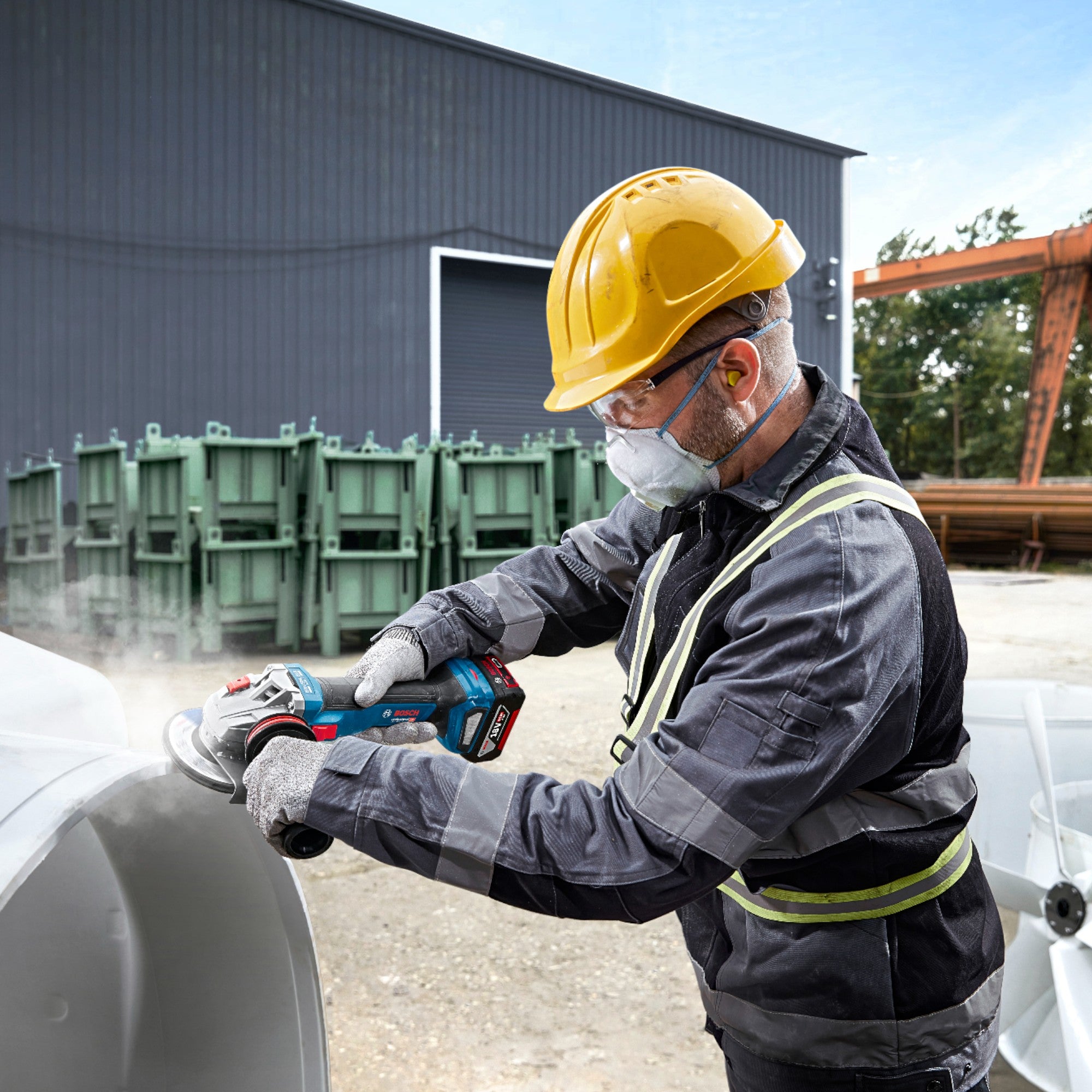 Bosch GWS 18V 11 Professional Akku Winkelschleifer 18 V 125 mm 1x Akku 5 0 Ah Ladegeraet 4 - toolbrothers