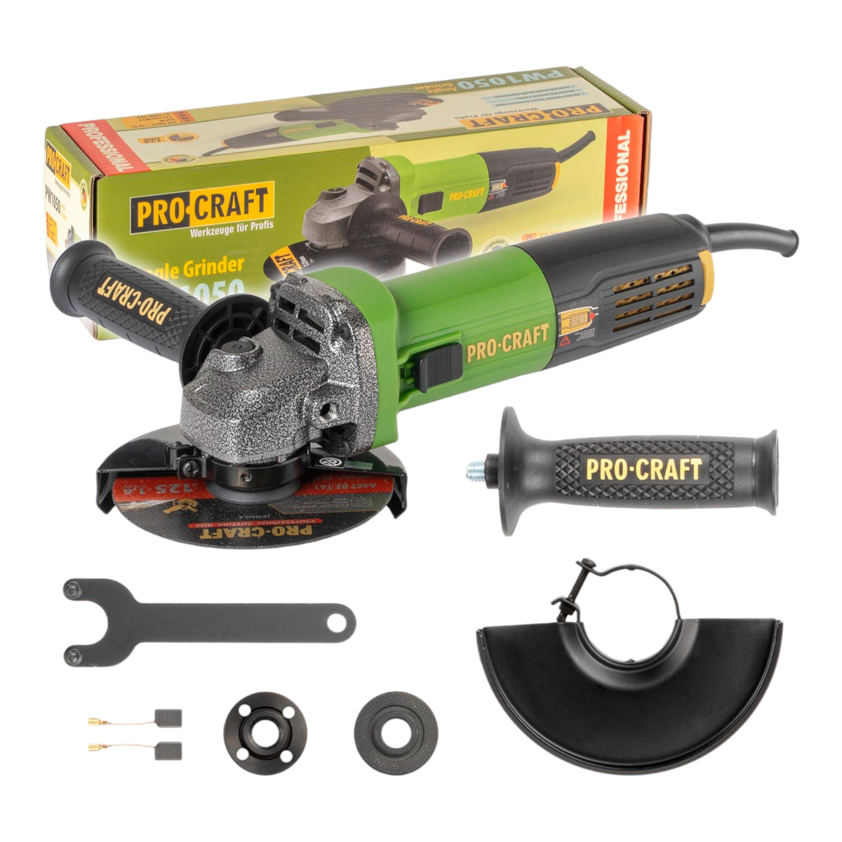 Amoladora angular Procraft PW1050, 850 vatios, 125 mm