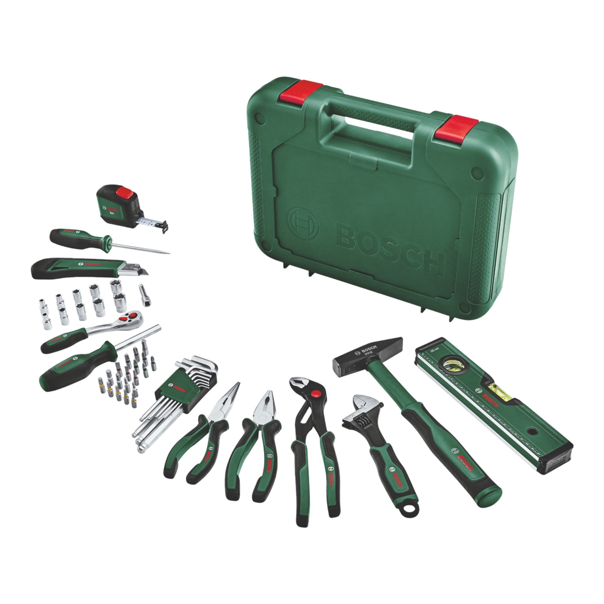 Bosch Advanced Hand Tool S Handwerkzeug Set 52 tlg 1600A02BY7 Zange Ratsche Schraubendreher Schraubenschluessel Bits Sechskantschluessel Koffer 0 - toolbrothers