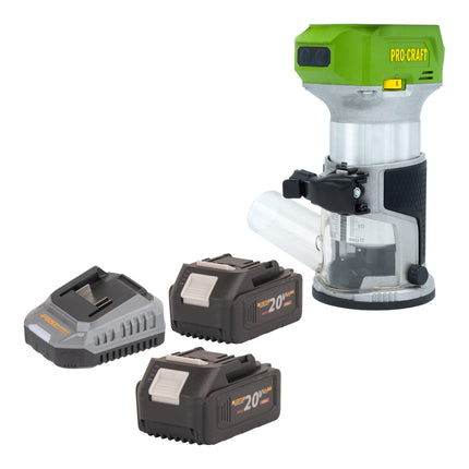 Procraft POB24bb Akku Multifunktionsfraese 20 V 6 8 mm Brushless 2x Akku 4 0 Ah Ladegeraet 0 - toolbrothers