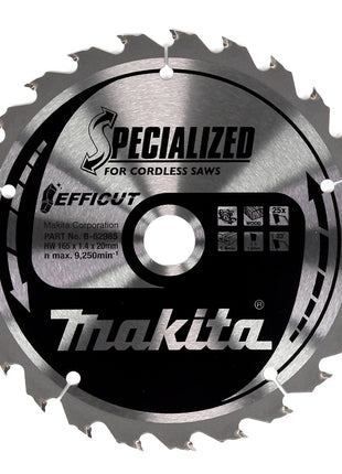 Makita EFFICUT Kreissägeblatt für Holz 165 x 1,4 x 20 mm 25 Zähne ( B-62985 ) - Toolbrothers