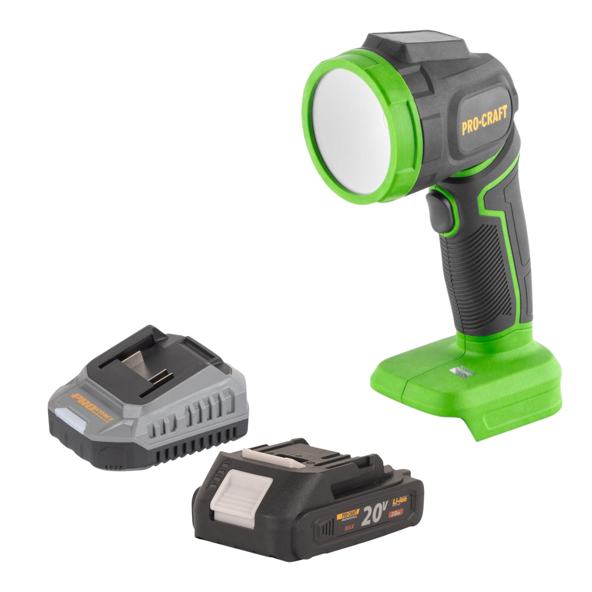 Procraft LL18bb Foco LED recargable 20 V 300 lm + 1 batería 2,0 Ah + cargador