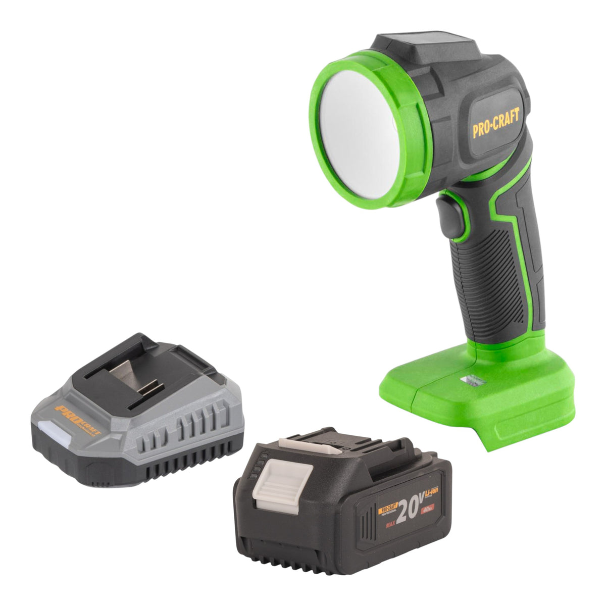 Procraft LL18bb Foco LED recargable 20 V 300 lm + 1 batería 4,0 Ah + cargador