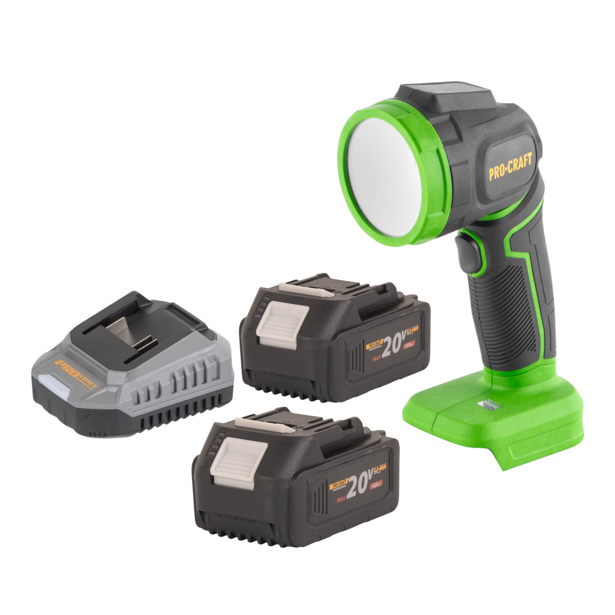 Foco LED recargable Procraft LL18bb 20 V 300 lm + 2 baterías 4,0 Ah + cargador