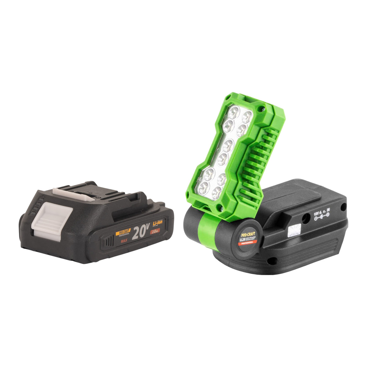 Procraft LL20bb Foco LED recargable 20 V 500 lm + 1 batería 2,0 Ah - sin cargador