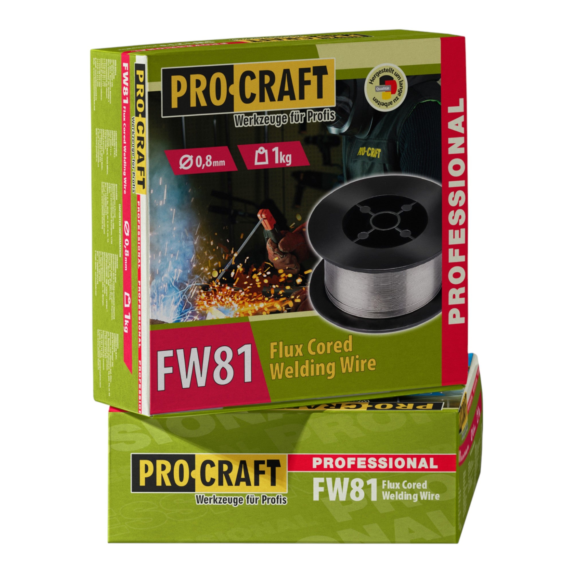 Procraft 3x FW81 Fuelldraht Schweissdraht FLUX 0 8 mm 1 0 kg 2 - toolbrothers