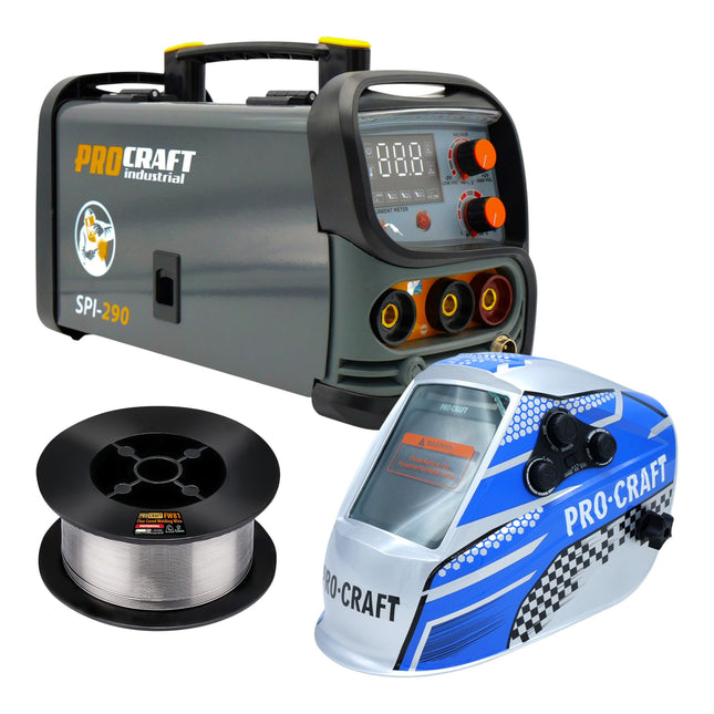 Procraft SPI 290 Kombi Inverter Schweissgeraet 3 8 kW Co Flux MMA TIG Lift Fuelldraht Schweisshelm 0 - toolbrothers