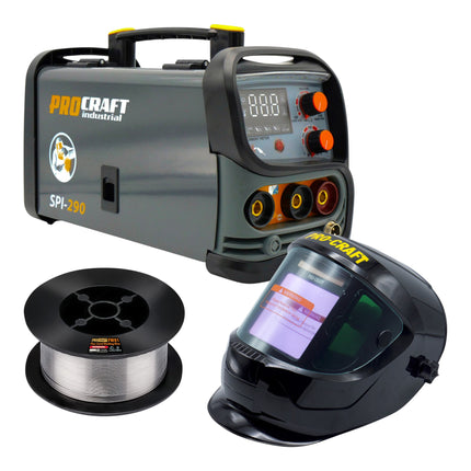 Procraft SPI 290 Kombi Inverter Schweissgeraet 3 8 kW Co Flux MMA TIG Lift Fuelldraht Schweisshelm 0 - toolbrothers