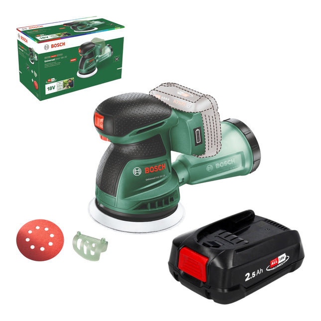 Bosch UniversalOrbit 18V 20 Akku Exzenterschleifer 18 V 125 mm 1x Akku 2 5 Ah ohne Ladegeraet 0 - toolbrothers