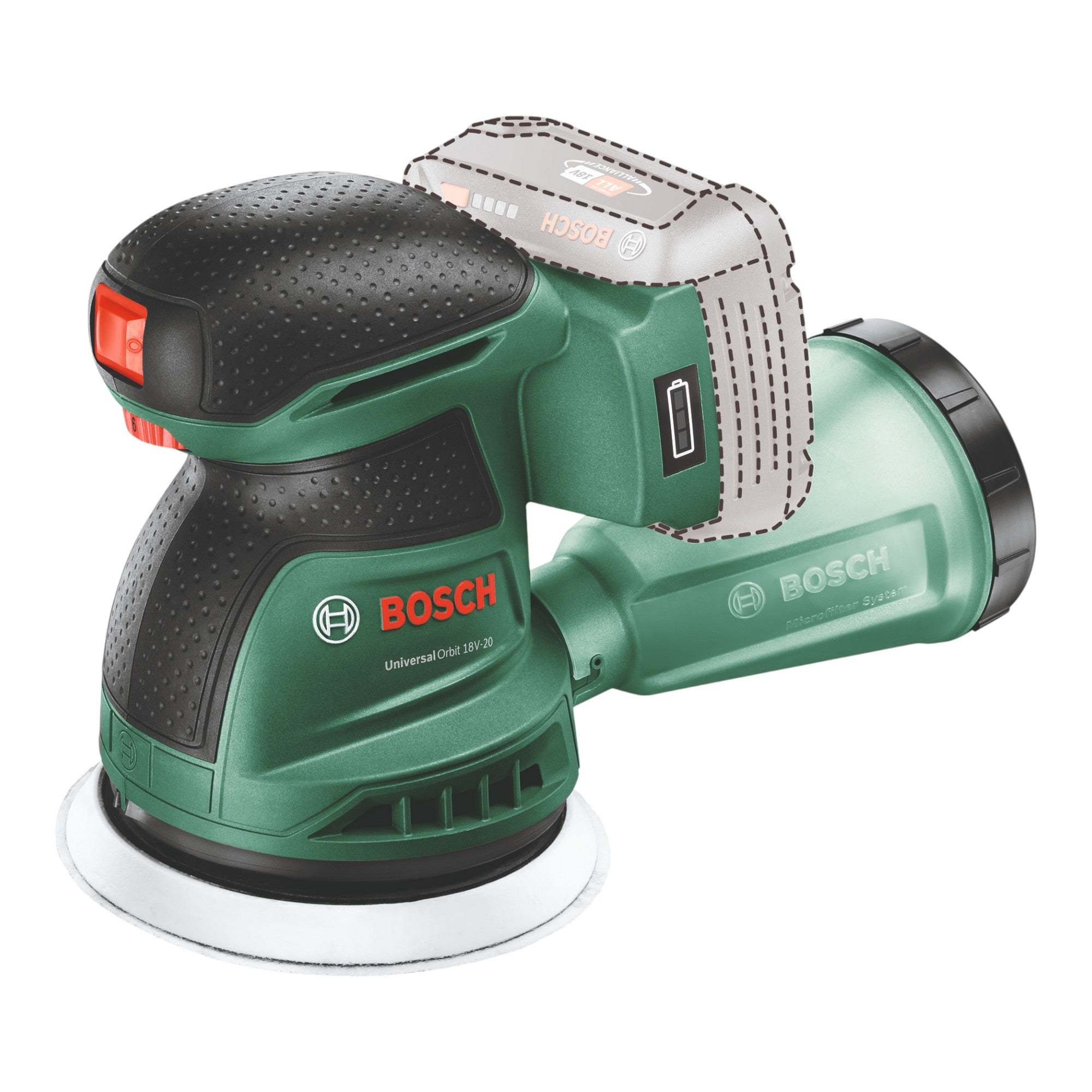 Bosch UniversalOrbit 18V 20 Akku Exzenterschleifer 18 V 125 mm 1x Akku 4 0 Ah ohne Ladegeraet 1 - toolbrothers