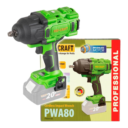 Procraft PWA80bb Akku Schlagschrauber 20 V 1600 Nm 1 2 Brushless Solo ohne Akku ohne Ladegeraet 0 - toolbrothers