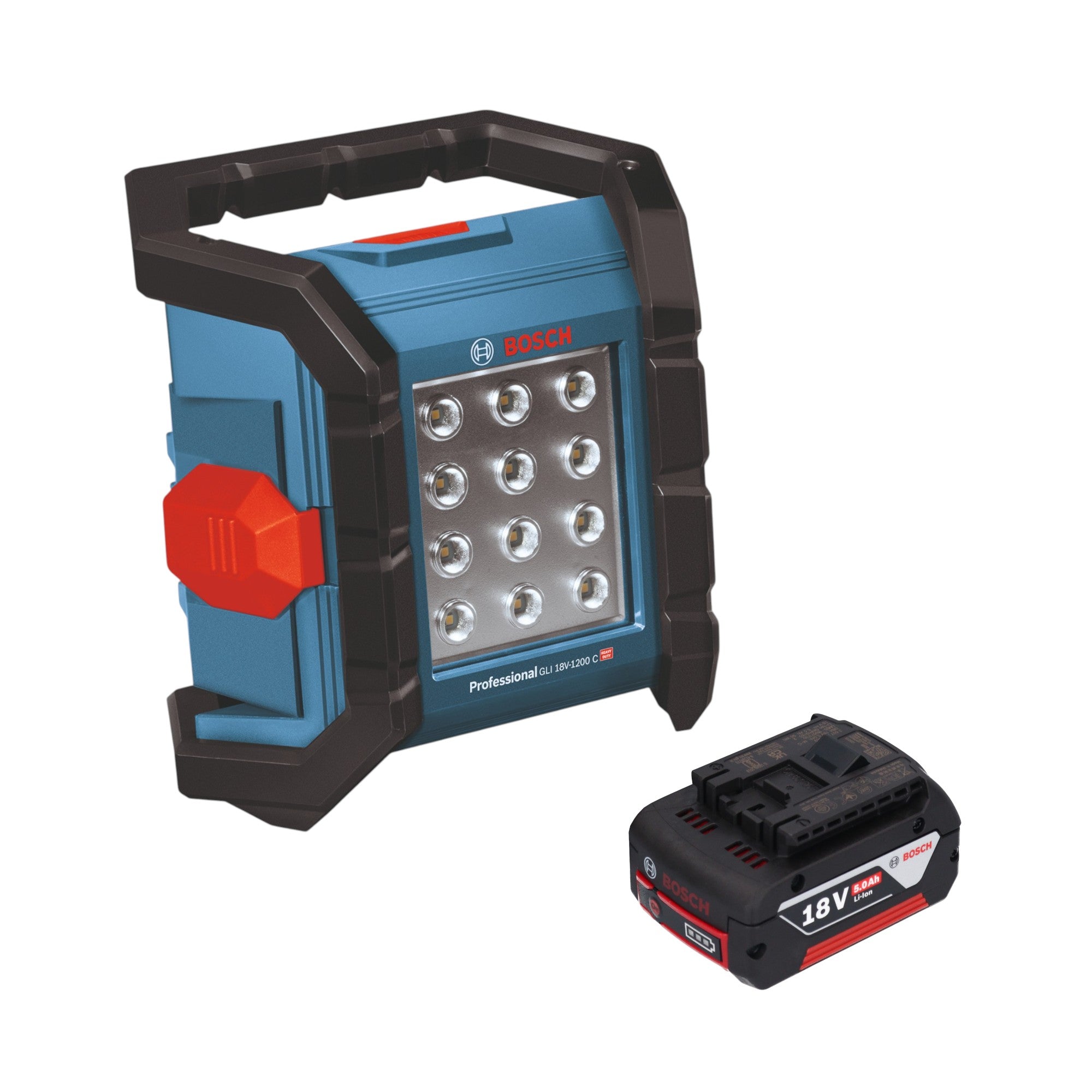 Bosch GLI 18V 1200 C Professional Akku Baustrahler 18 V 1200 lm 1x Akku 5 0 Ah ohne Ladegeraet 0 - toolbrothers
