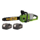 Procraft PCA42 2 Akku Kettensaege 40 V 2x 20 V 406 mm Brushless 2x Akku 4 0 Ah ohne Ladegeraet 0 - toolbrothers