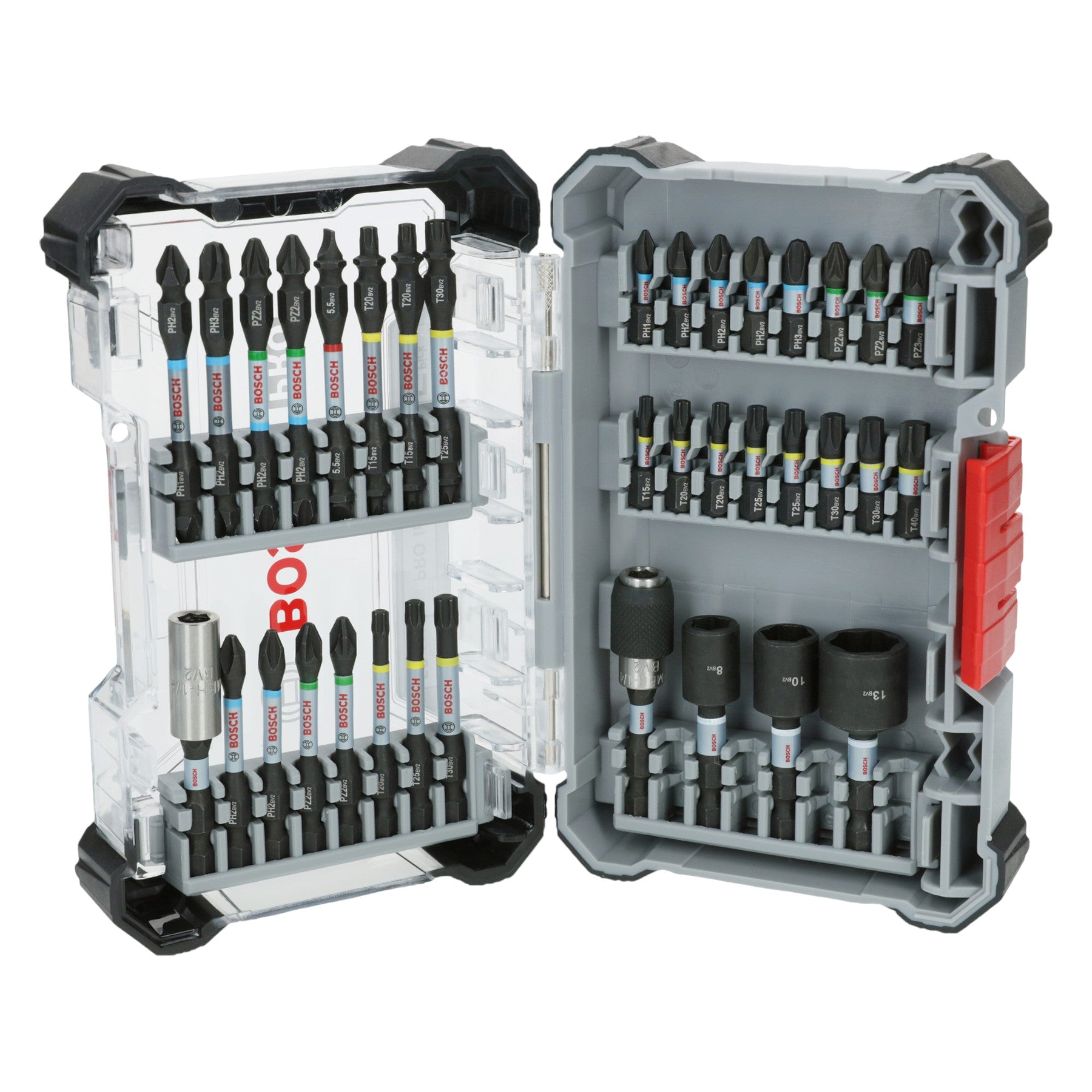 Bosch PRO Impact Schrauber Bit und Stecknuss Set 36 teilig 2608522517 Phillips Pozidriv Torx Schlitz 0 - toolbrothers