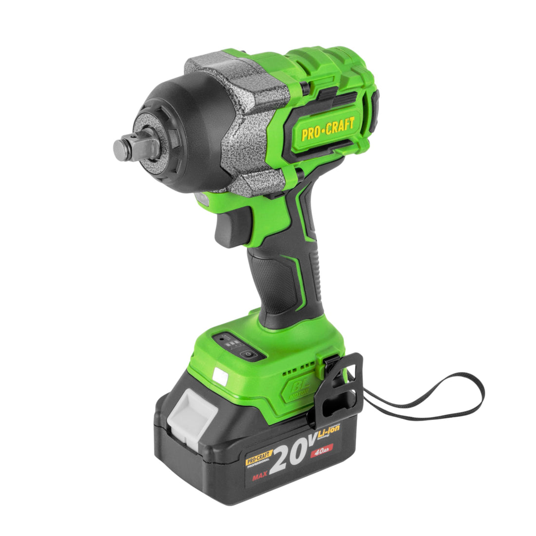 Atornillador de impacto a batería Procraft PWA36-1B-C 20 V 850 Nm 1/2" sin escobillas + 1 batería de 4,0 Ah + cargador + maletín