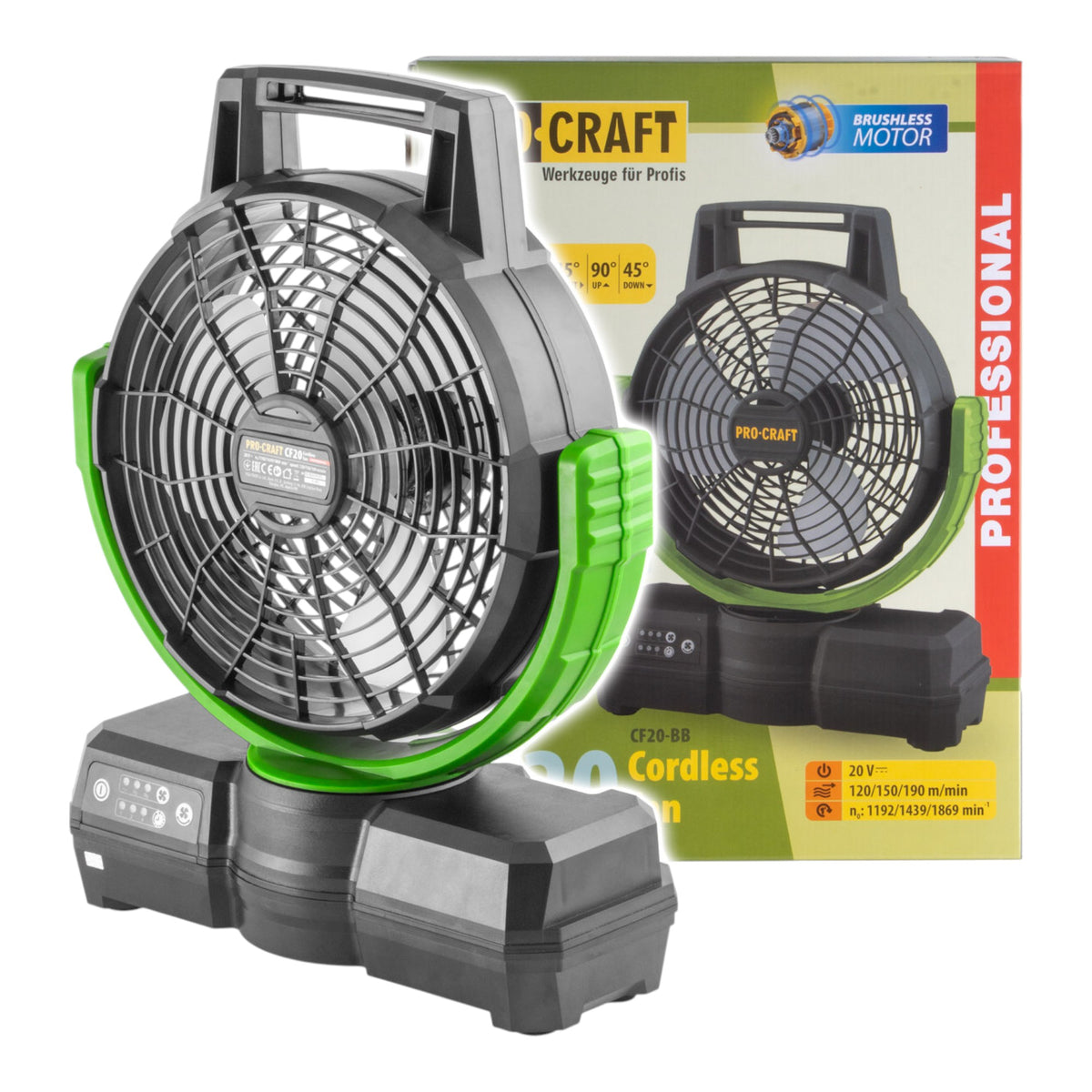 Ventilador con batería Procraft CF20bb 20 V 235 mm Solo: sin batería, sin cargador