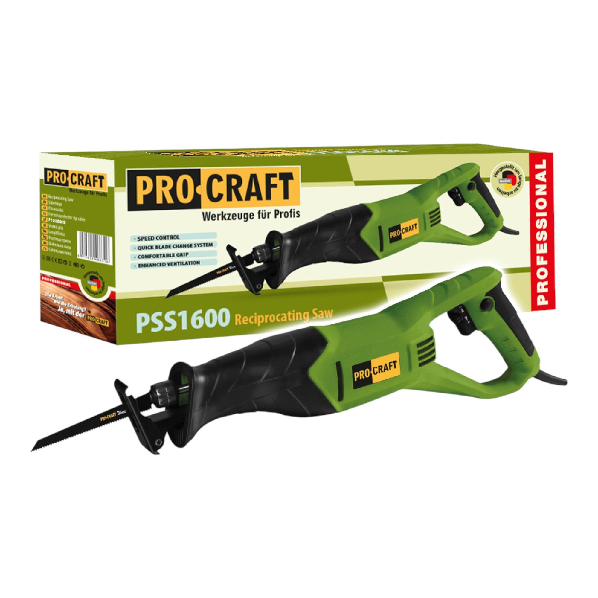 Procraft PSS1600 Saebelsaege 800 Watt Saegeblatt 0 - toolbrothers