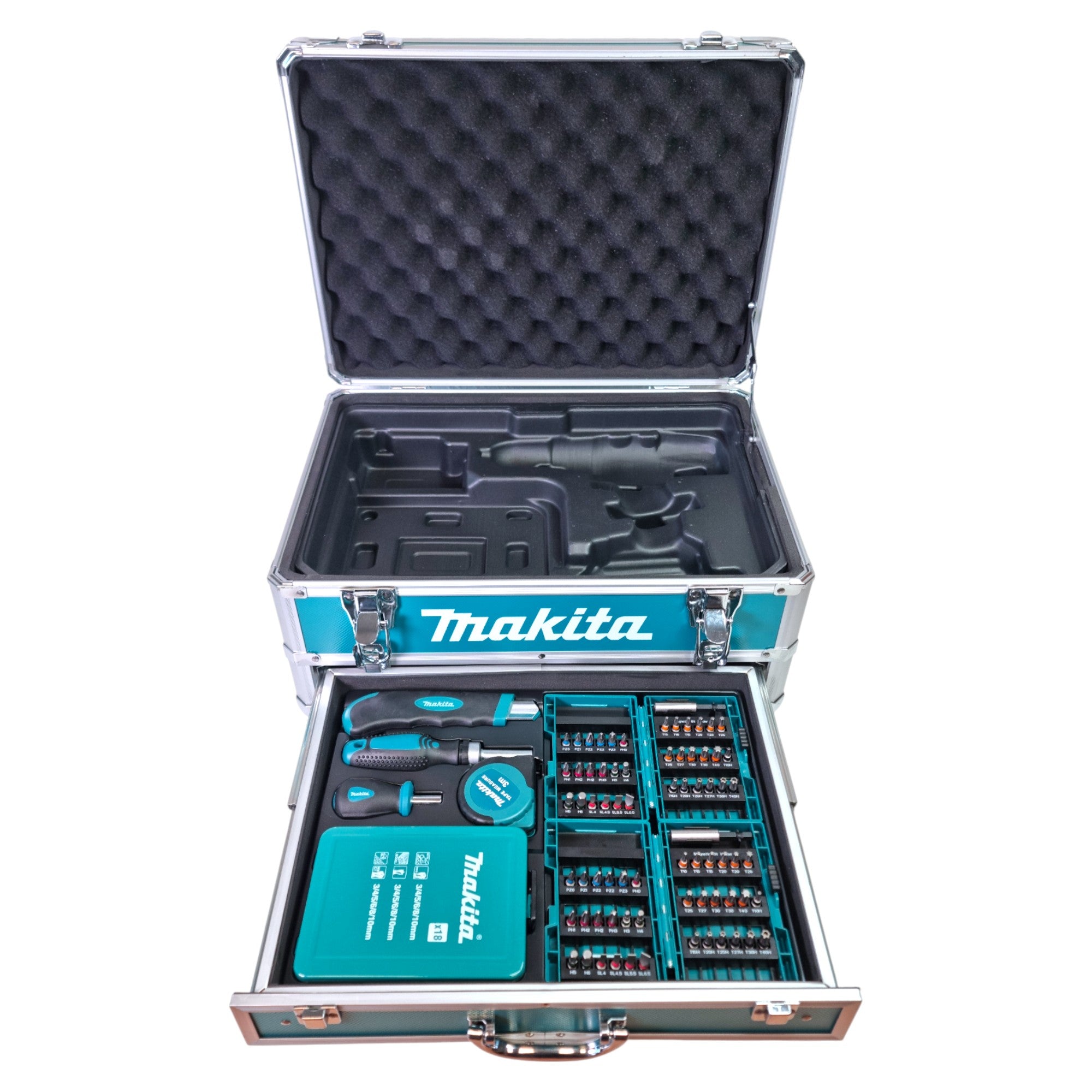 Makita DHP 453 SF1X9 Akku Schlagbohrschrauber 18 V 42 Nm 1x Akku 3 0 Ah Ladegeraet 96 tlg Zubehoer Set Koffer 2 - toolbrothers