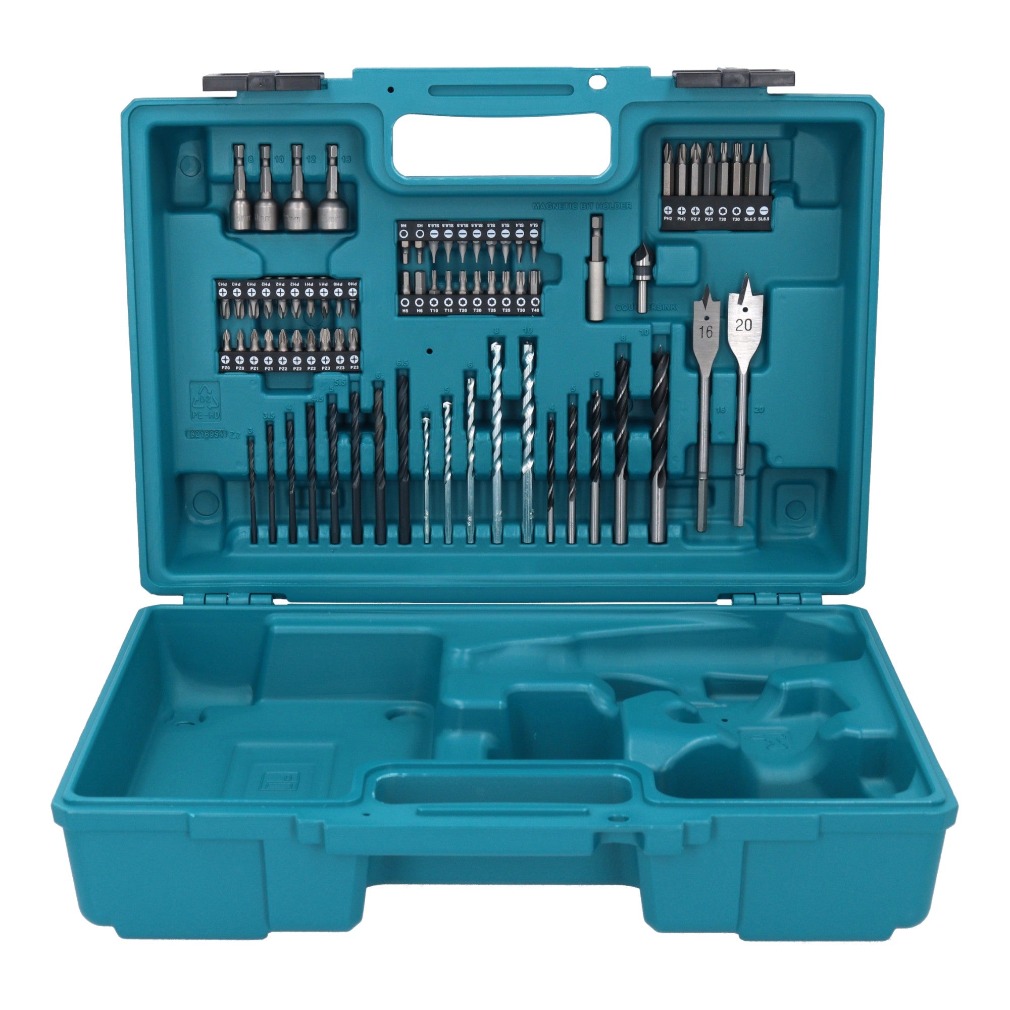 Makita DHP 490 RFX3 Akku Schlagbohrschrauber 18 V 65 Nm Brushless 2x Akku 3 0 Ah Ladegeraet 74 tlg Zubehoer Set Koffer 2 - toolbrothers