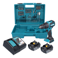 Makita DHP 490 RFX3 Akku Schlagbohrschrauber 18 V 65 Nm Brushless 2x Akku 3 0 Ah Ladegeraet 74 tlg Zubehoer Set Koffer 0 - toolbrothers