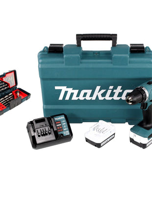 Makita DF 347 DWE 14.4V Li-ion Akku Bohrschrauber mit 2 x 1,5 Ah Akku und Ladegerät + Bosch Bit und Bohrer Set in Tough Box 23 teilig Bohren & Schrauben ( 2607019912 ) - Toolbrothers