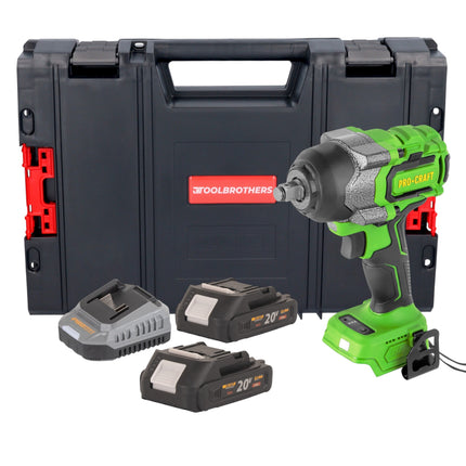 Procraft PWA36bb Akku Schlagschrauber 20 V 850 Nm 1 2 Brushless 2x Akku 2 0 Ah Ladegeraet RHINO Toolcase 0 - toolbrothers