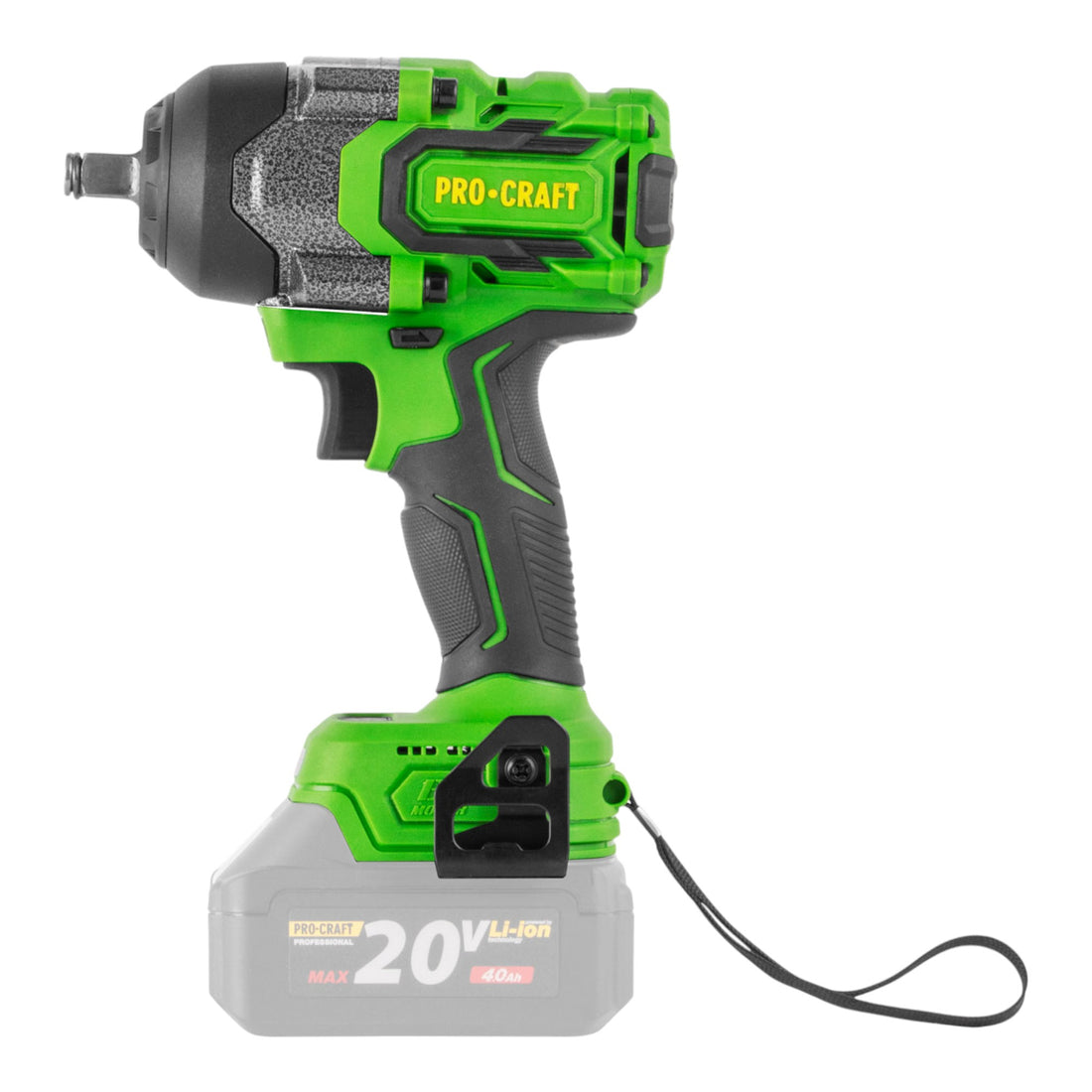 Atornillador de impacto a batería Procraft PWA36bb 20 V 850 Nm 1/2" sin escobillas + 1 batería de 4,0 Ah + cargador + maletín RHINO
