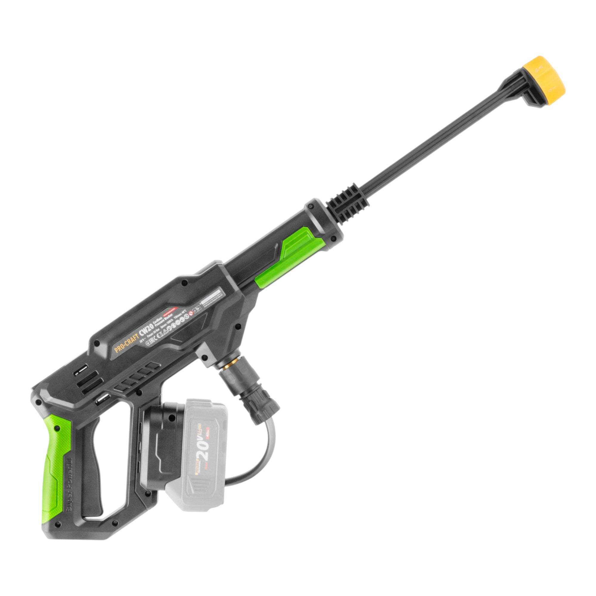 Procraft CW20bb Akku Hochdruckreiniger 20 V 30 bar 180 l h Brushless 2x Akku 2 0 Ah Ladegeraet Koffer 4 - toolbrothers