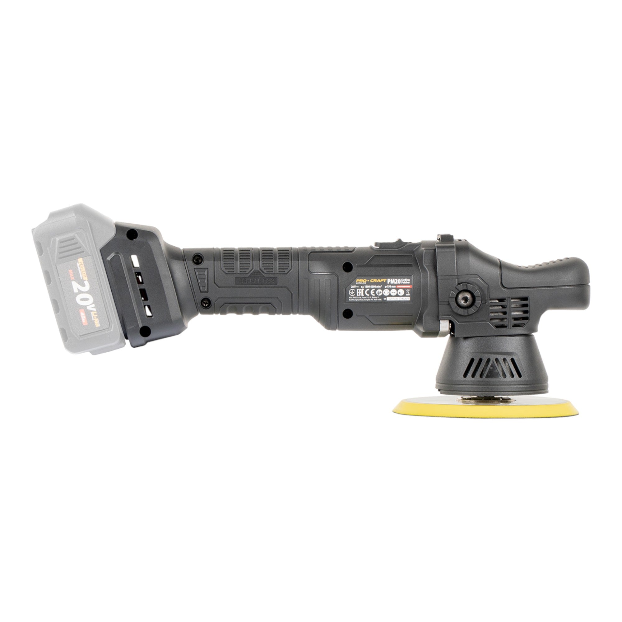 Procraft PM20bb Akku Poliermaschine 20 V 150 mm 2x Akku 2 0 Ah Ladegeraet 2 - toolbrothers