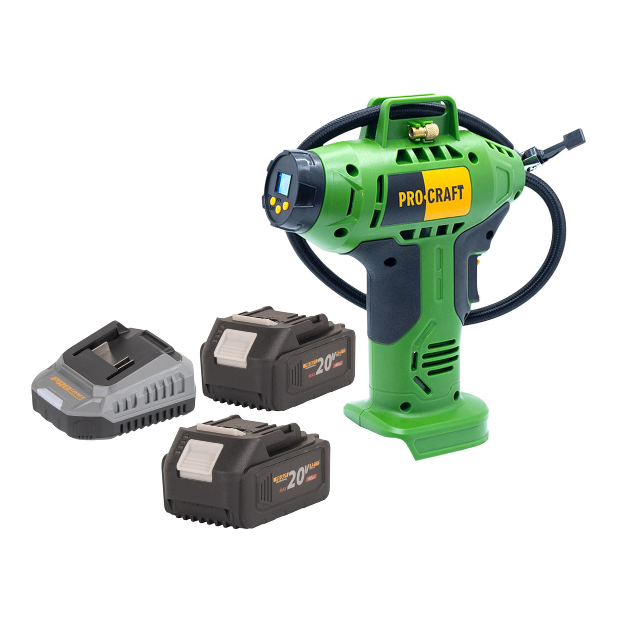 Compresor a batería Procraft LK20 20 V 11 bar + 2 baterías de 4,0 Ah + cargador