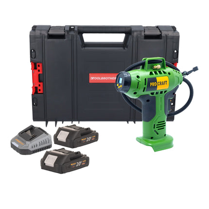Procraft LK20 Akku Kompressor 20 V 11 bar 2x Akku 2 0 Ah Ladegeraet RHINO Toolcase 0 - toolbrothers