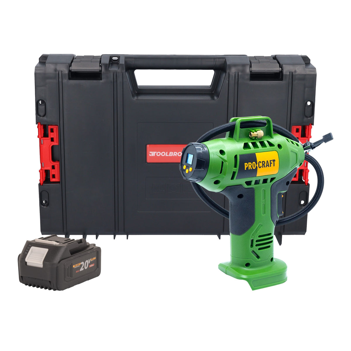 Compresor a batería Procraft LK20 20 V 11 bar + 1 batería 4,0 Ah + maletín RHINO - sin cargador