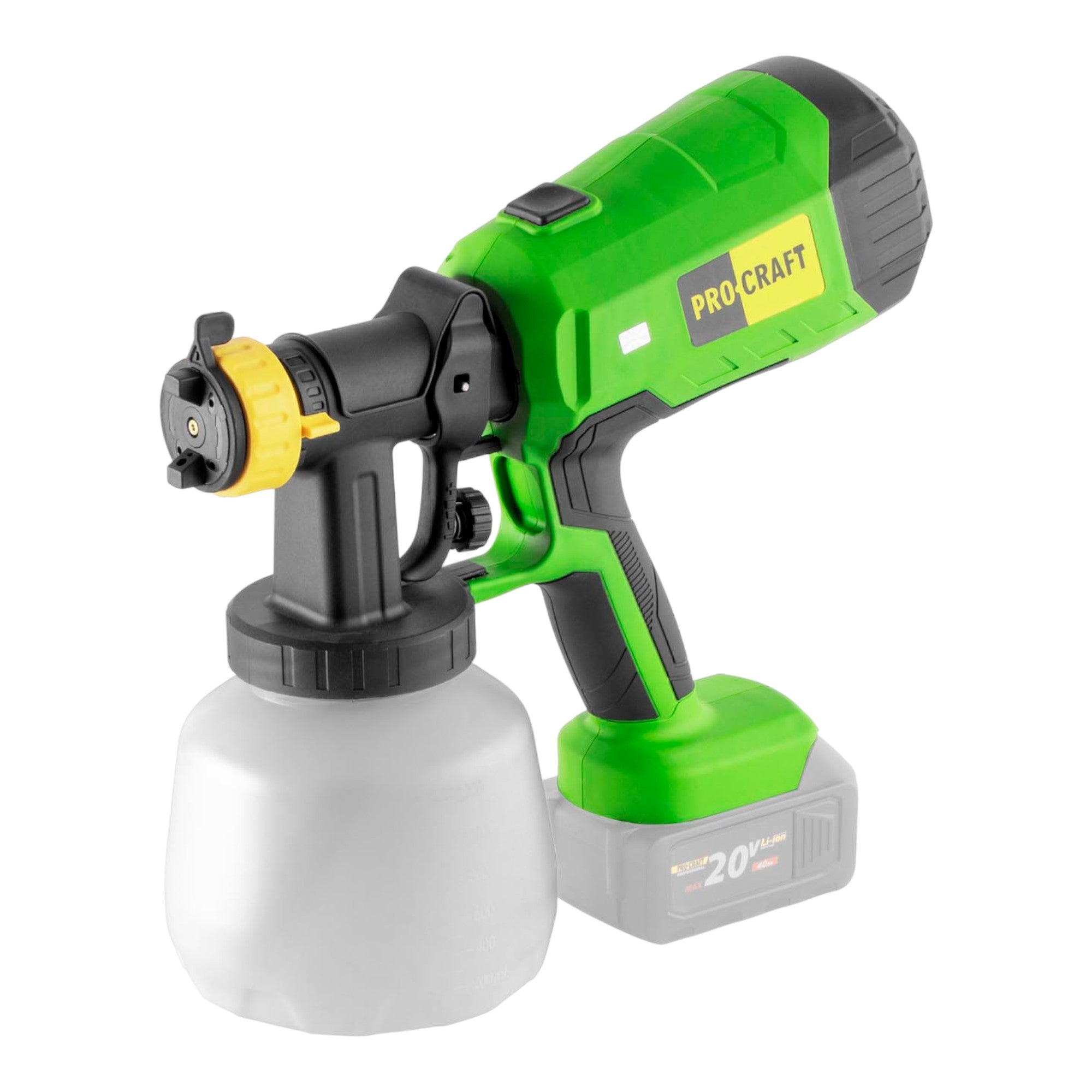 Procraft PSE40bb Akku Farbspritzpistole 20 V 2x Akku 4 0 Ah Ladegeraet 1 - toolbrothers