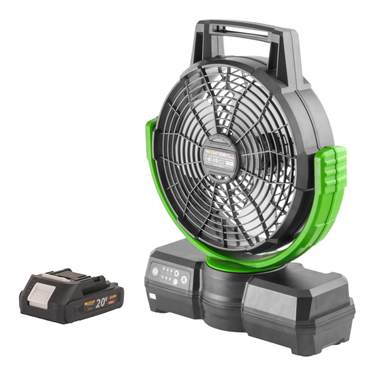 Ventilador con batería Procraft CF20bb 20 V 235 mm + 1 batería de 2,0 Ah - sin cargador