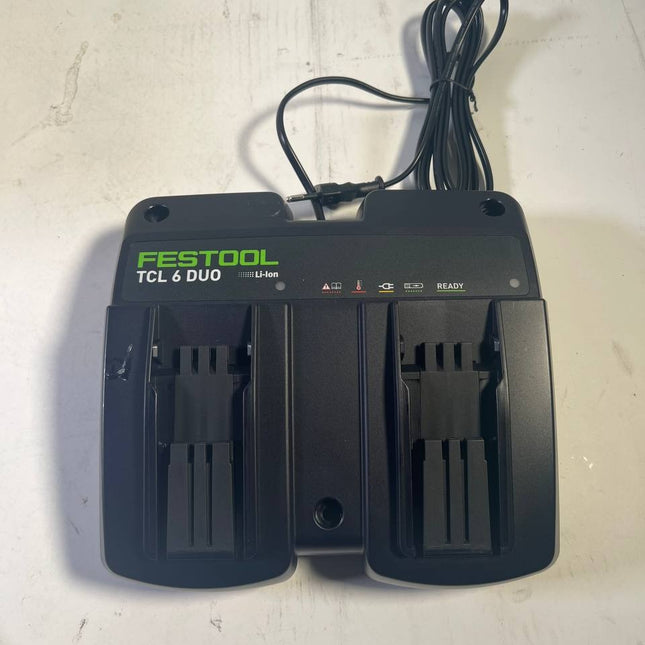Festool TCL 6 DUO Doppel Schnellladegeraet 10 8 V 18 V 2x 6 A 577017 Leicht Gebraucht 0 - toolbrothers